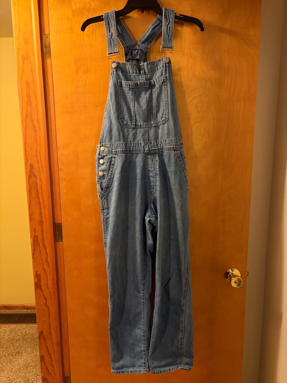 GAP Denim Overalls in Light Blue Wash size small